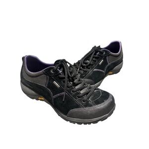 Dansko Women's Paisley Sneakers Black Leather Suede Vibram Casual Size 8.5 / 39